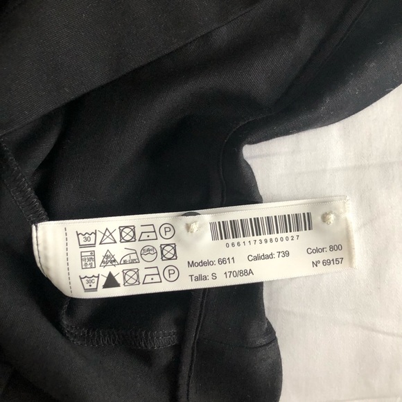 Massimo Dutti Long Black Dolman Sleeve Dress with Waist Ties - Picture 5 of 10